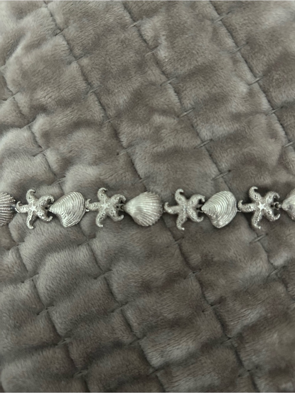 Coastal Charm Silver Seashell & Starfish Bracelet